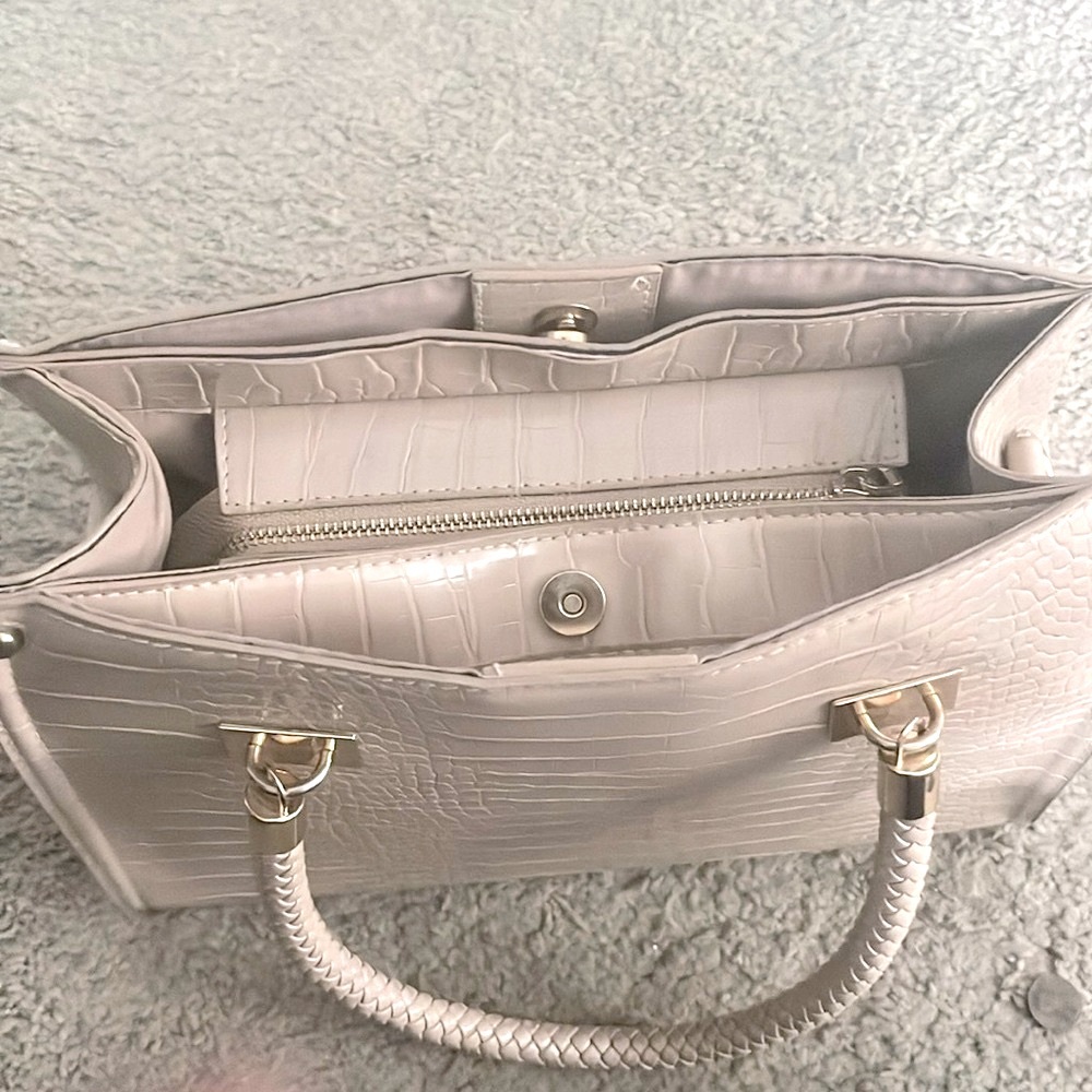Bebe Bella Croco Satchel with Card Case Purse is not new. - Picture 2 of 13